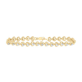 10kt Golden Heart Diamond Bracelet - Dazzling Affection product  Top View from Splendid Jewellery