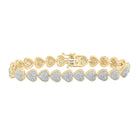 10kt Yellow Gold Heart Diamond Bracelet - Stunning Elegance product  Top View from Splendid Jewellery