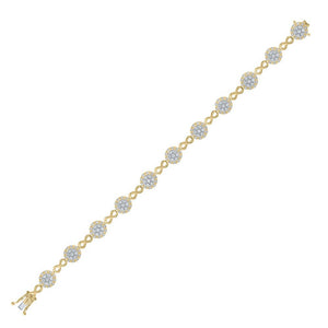 Bracelets | 10kt Yellow Gold Womens Round Diamond Infinity Bracelet 2-1/5 Cttw | Splendid Jewellery GND