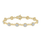 10kt Yellow Gold Women's Round Diamond Infinity Bracelet 2-1/5 Cttw | Eternal Elegance product  Top View from Splendid Jewellery