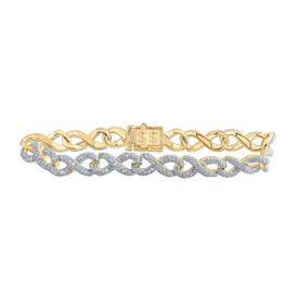 Radiant 10kt Yellow Gold Diamond Infinity Fashion Bracelet - 5 Cttw product  Top View from Splendid Jewellery