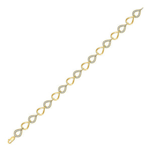 Bracelets | 10kt Yellow Gold Womens Round Diamond Link Fashion Bracelet 1/2 Cttw | Splendid Jewellery GND