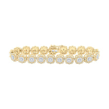 Load image into Gallery viewer, 10kt Golden Glamour Diamond Square Link Fashion Bracelet - 2-3/8 Cttw - Top View