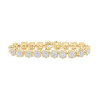 10kt Golden Glamour Diamond Square Link Fashion Bracelet - 2-3/8 Cttw - Top View