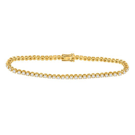 10kt Radiant Glow Diamond Tennis Bracelet - 2 Carat Total Weight in Yellow Gold - Top View