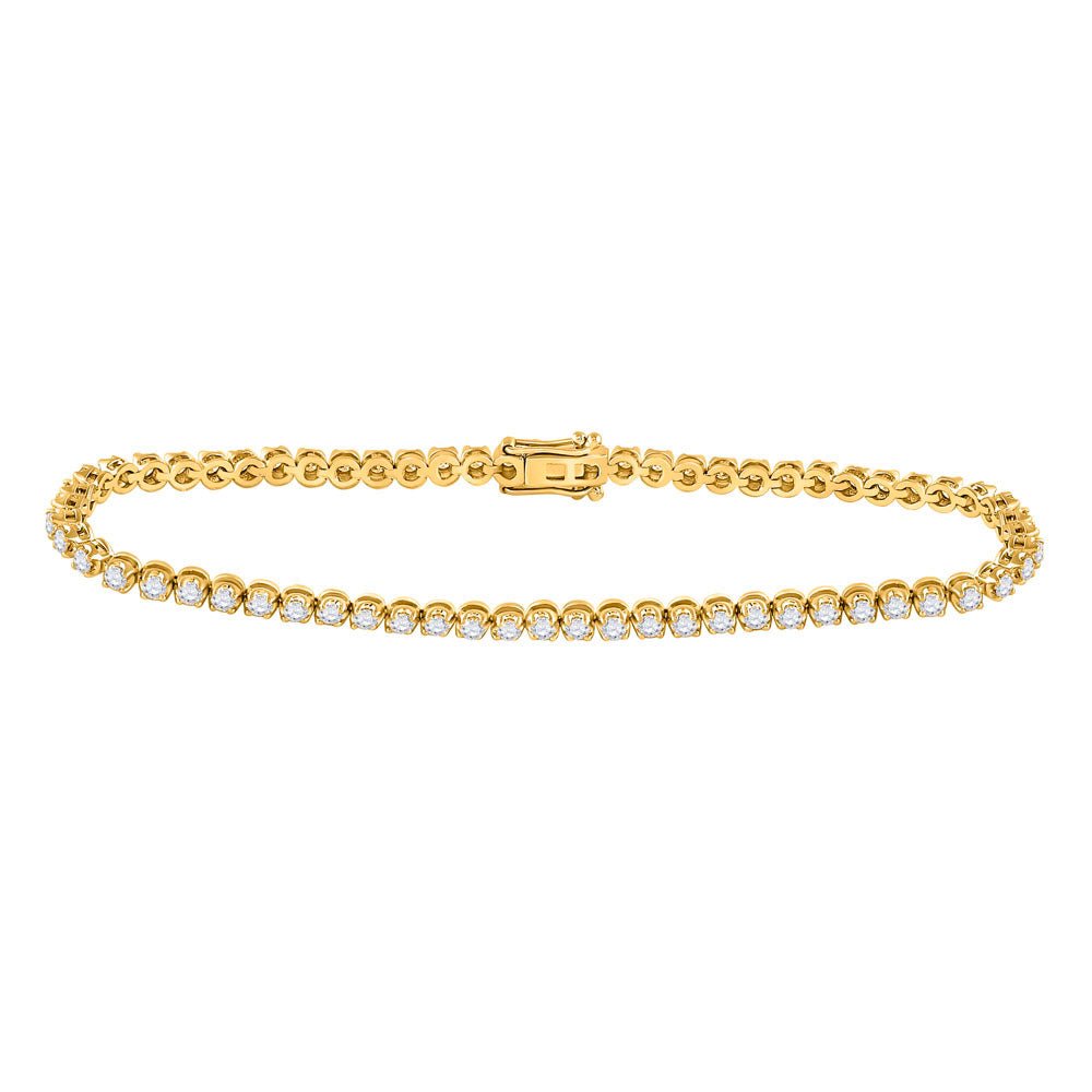 Bracelets | 10kt Yellow Gold Womens Round Diamond Studded Tennis Bracelet 2 Cttw | Splendid Jewellery GND