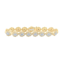 Load image into Gallery viewer, 10kt Yellow Gold Diamond Teardrop Link Bracelet - 2-1/5 Cttw - Top View