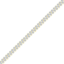 Load image into Gallery viewer, 10kt Yellow Gold Women&#39;s Sparkling Diamond Tennis Bracelet - 1.5 Carat Total Weight - Side View