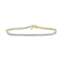Load image into Gallery viewer, 10kt Yellow Gold Women&#39;s Sparkling Diamond Tennis Bracelet - 1.5 Carat Total Weight - Top View