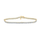 10kt Yellow Gold Women's Sparkling Diamond Tennis Bracelet - 1.5 Carat Total Weight - Top View