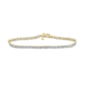 Bracelets | 10kt Yellow Gold Womens Round Diamond Tennis Bracelet 1-1/2 Cttw | Splendid Jewellery GND