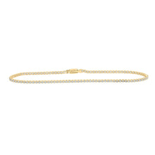 Load image into Gallery viewer, Radiant Sparkle: 10kt Yellow Gold Round Diamond Tennis Bracelet - 1-1/5 Cttw - Top View