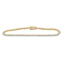 Load image into Gallery viewer, 10kt Yellow Gold Women&#39;s Sparkling Diamond Tennis Bracelet - 1-3/4 Carat Total Weight - Top View