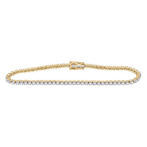 Bracelets | 10kt Yellow Gold Womens Round Diamond Tennis Bracelet 1-3/4 Cttw | Splendid Jewellery GND