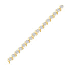 10kt Yellow Gold Sparkling Diamond Tennis Bracelet - 1 Cttw - Top View