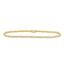 Load image into Gallery viewer, 10kt Yellow Gold Radiant Diamond Tennis Bracelet - 1 Cttw - Top View