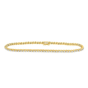 Bracelets | 10kt Yellow Gold Womens Round Diamond Tennis Bracelet 1 Cttw | Splendid Jewellery GND