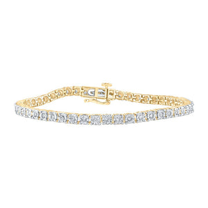 Bracelets | 10kt Yellow Gold Womens Round Diamond Tennis Bracelet 1 Cttw | Splendid Jewellery GND