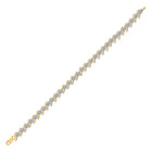 Radiant Reflections: 10kt Yellow Gold Womens Round Diamond Tennis Bracelet 1/2 Cttw - Top View