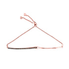 14kt Rose Gold Brown Diamond Bar Bolo Bracelet - A Dazzling Delight - Top View