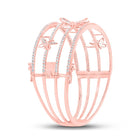 14kt Rose Gold Diamond Butterfly Bangle Bracelet - 2 Carat Total Weight - Splendid Jewellery - Second Side View