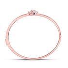 14kt Rose Gold Diamond and Blue Sapphire Bypass Cluster Bracelet - 1/2 Ct.t.w. - Second Side View