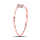 14kt Rose Gold Diamond and Blue Sapphire Bypass Cluster Bracelet - 1/2 Ct.t.w. - Front View