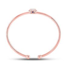 Load image into Gallery viewer, Elegant Rose Gold Diamond Cluster Bangle Bracelet - 1/2 Ct.t.w. - Front View