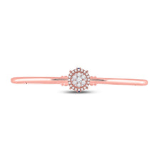 Load image into Gallery viewer, Elegant Rose Gold Diamond Cluster Bangle Bracelet - 1/2 Ct.t.w. - Side View