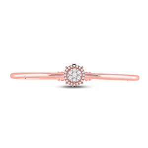 Bracelets | 14kt Rose Gold Womens Round Diamond Cluster Bangle Bracelet 1/2 Cttw | Splendid Jewellery GND
