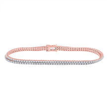 Load image into Gallery viewer, 14kt Rose Gold Diamond Blossom Bracelet - 1 Cttw - Top View
