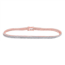 14kt Rose Gold Diamond Blossom Bracelet - 1 Cttw - Top View