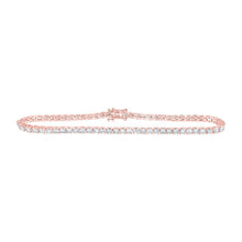 Load image into Gallery viewer, 14kt Rose Gold Diamond Elegance Bracelet - 4 Cttw - Top View