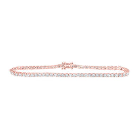 14kt Rose Gold Diamond Elegance Bracelet - 4 Cttw - Top View