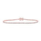 Glamorous 14kt Rose Gold Round Diamond Tennis Bracelet - 2-7/8 Cttw - Top View