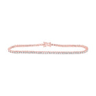 Radiant Rose Gold Diamond Tennis Bracelet - 3-3/8 Carat Total Weight - Top View