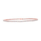 Radiant Rose Gold Diamond Tennis Bracelet - 3 Carat Total Weight - Top View