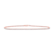Load image into Gallery viewer, 14kt Rose Gold Diamond Elegance Tennis Bracelet - 2-1/5 Cttw - Top View