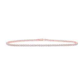14kt Rose Gold Diamond Elegance Tennis Bracelet - 2-1/5 Cttw - Top View