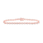 14kt Rose Gold Delicate Diamond Tennis Bracelet - 2-5/8 Carat Total Weight - Top View