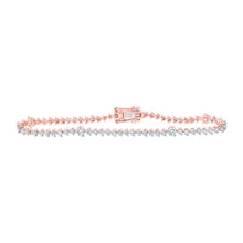 Load image into Gallery viewer, 14kt Rose Gold Diamond Elegance Tennis Bracelet - 2-5/8 Cttw - Top View