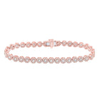 Radiant Rose Gold Diamond Tennis Bracelet - 3-1/3 Carat Total Weight - Top View