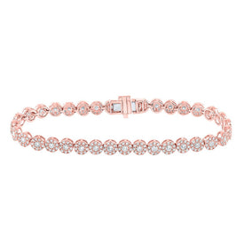 Radiant Rose Gold Diamond Tennis Bracelet - 3-1/3 Carat Total Weight - Top View