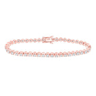 14kt Rose Gold Sparkling Diamond Tennis Bracelet - 4 Cttw - Top View