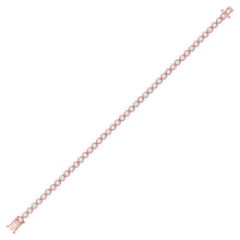 Load image into Gallery viewer, 14kt Rose Gold Sparkling Diamond Tennis Bracelet - 4 Cttw - Side View