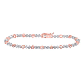 14kt Dual-Tone Gold Round Diamond Tennis Bracelet - 1/2 Ct.t.w. - Top View