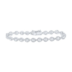 14kt White Gold Pear Diamond Fashion Bracelet - 3 Carat Total Weight - Splendid Jewellery - Top View