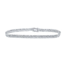 Load image into Gallery viewer, 14kt White Gold Diamond Double Row Tennis Bracelet - Captivating Brilliance - Top View