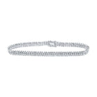 14kt White Gold Diamond Double Row Tennis Bracelet - Captivating Brilliance - Top View