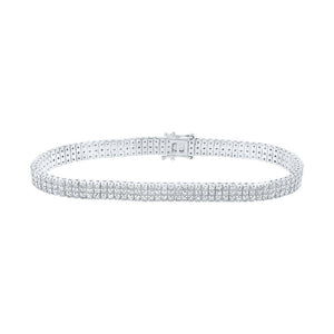 Bracelets | 14kt White Gold Womens Round Diamond 3-Row Tennis Bracelet 4 Cttw | Splendid Jewellery GND